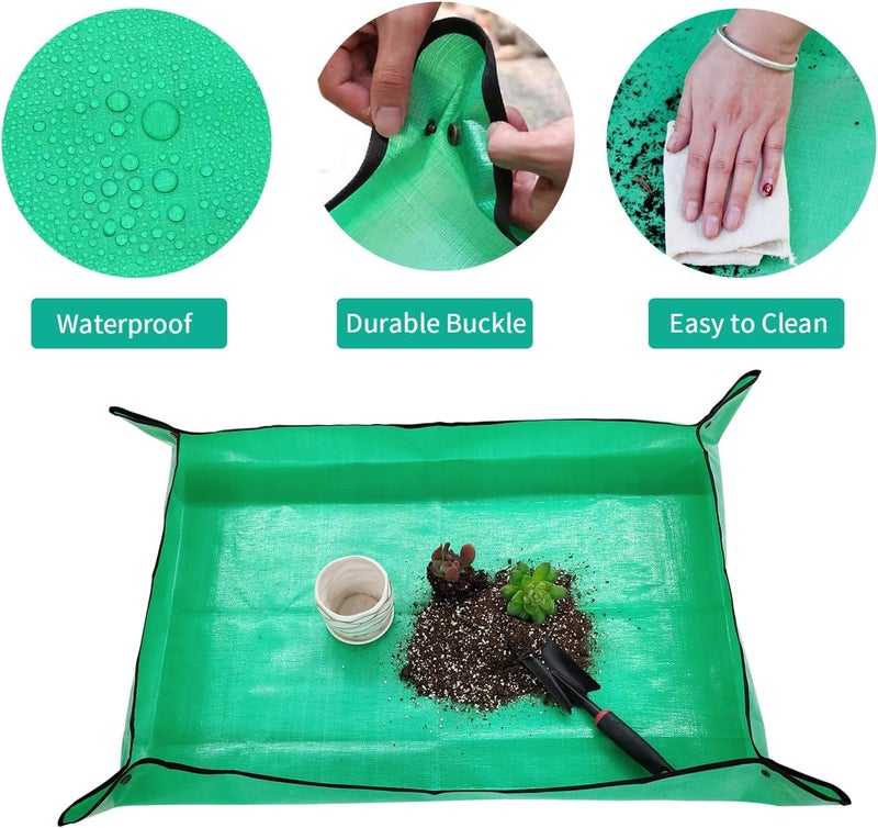 FANTIAN Repotting Mat for Indoor Plants, 29.5" X 39.4" Waterproof Succulent Potting Mat, Foldable Reusable Soil Change Mat Gardening Planting Mat - Gifts for Plant Lovers - Image 4